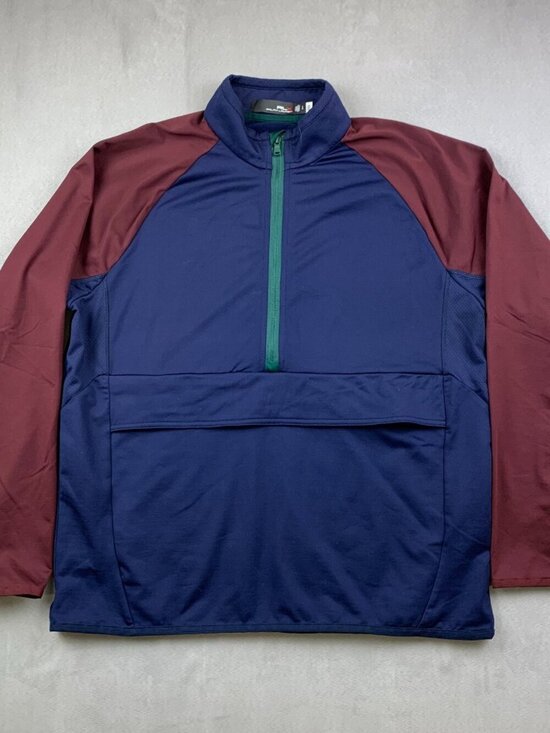 RLX Ralph Lauren Other - Ralph Lauren RLX Mens Pullover Large Blue Red Colorblock 1/4 Zip Long Sleeve